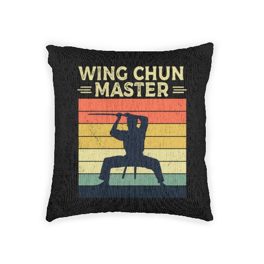 Wing Chun Master Martial Arts Fighter Coach Woven Pillows