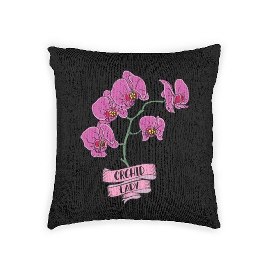 Orchid Plant Lady Cartoon Woven Pillows