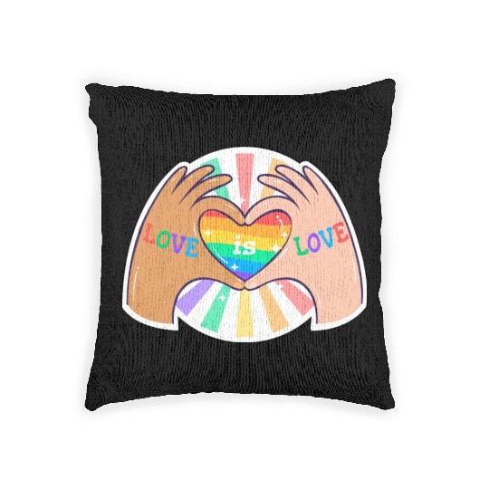 Love is Love Pride Queer LGBTQ Sticker Woven Pillows
