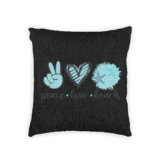 Peace Love Beach Lover Summers Woven Pillows