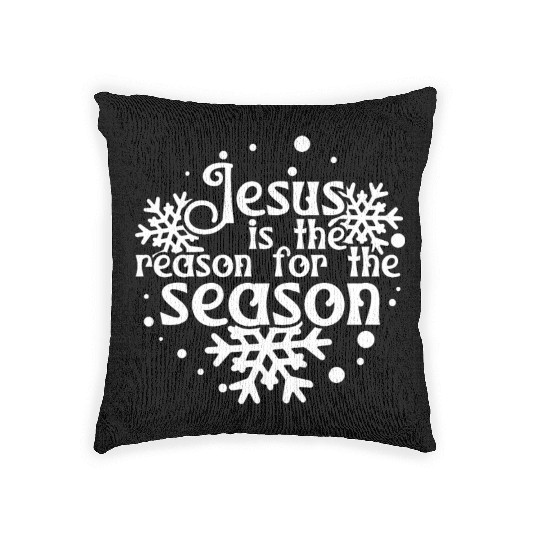 Jesus Is The Reason For The Season Holiday Xmas Woven Pillows
