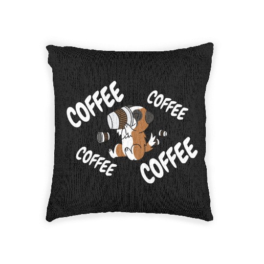 Saint Bernard Drinking Coffee Woven Pillows