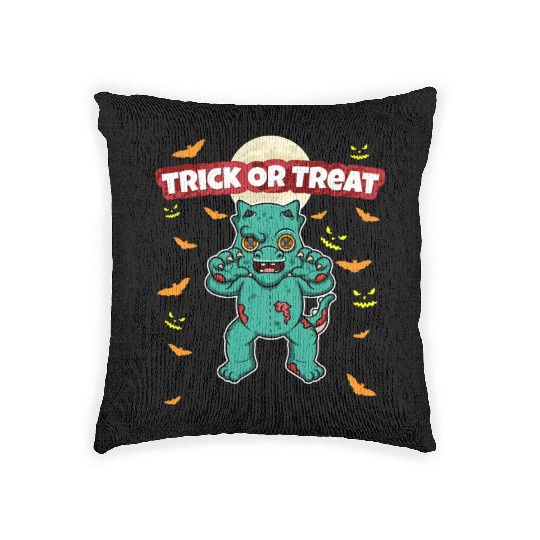 Trick Or Treat Scary Creepy Halloween Monster Woven Pillows
