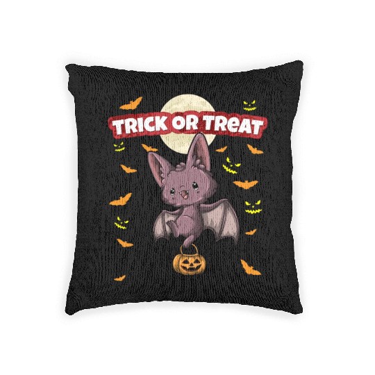 Trick Or Treat Scary Creepy Halloween Monster Woven Pillows