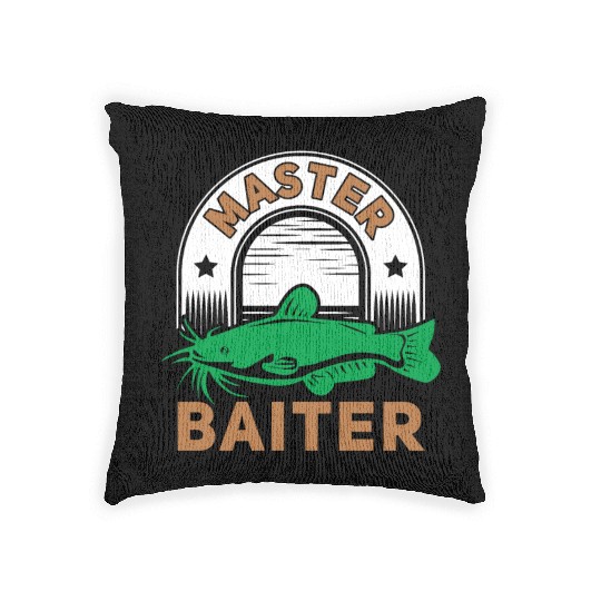 Master Baiter - Wels Catfish Hunter Woven Pillows