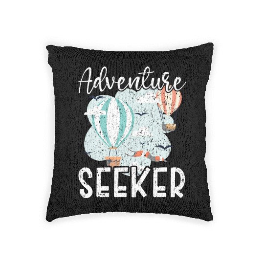 Adventure Seeker Hot Air Balloon Lover Aeronaut Woven Pillows