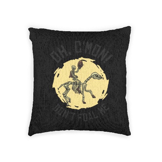 Halloween Cowboy Skeleton Foal Horse Riding Woven Pillows