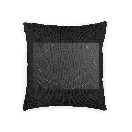 Luxury Black Gold Geometric Polygon Woven Pillows