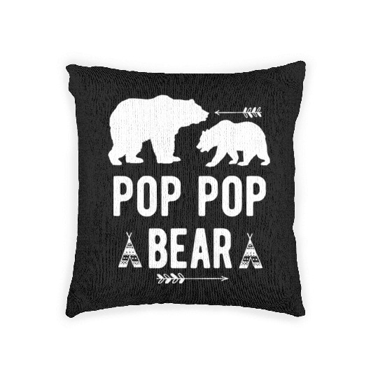 Pop Pop Bear Arrow Grandpa Bear Grandparents Woven Pillows