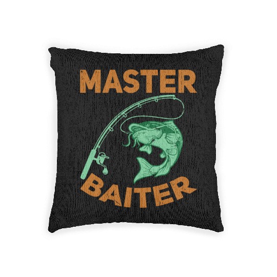 Master Baiter - Wels Catfish Hunter Woven Pillows