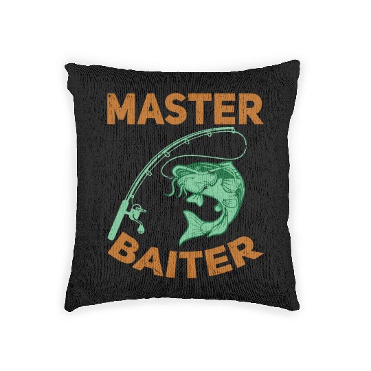 Master Baiter - Wels Catfish Hunter Woven Pillows