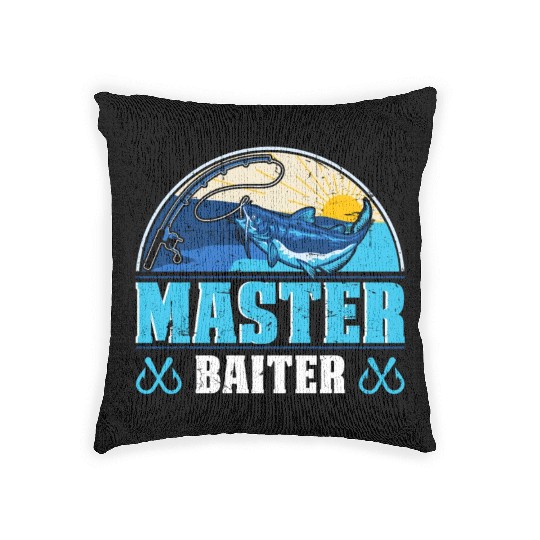 Master Baiter - Wels Catfish Hunter Woven Pillows