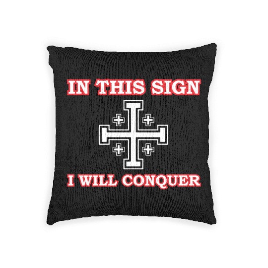Crusader Cross Of Jerusalem Knights Templar Woven Pillows