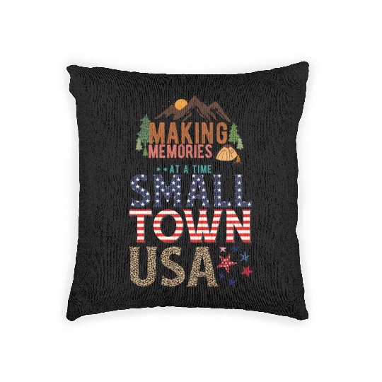 Making Memories At A Time Small Town USA Woven Pillows