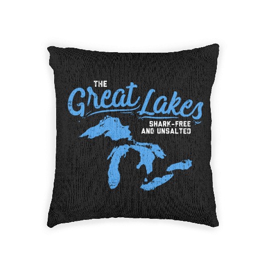 Great Lakes Shark Free & Unsalted Summer Vacation Woven Pillows