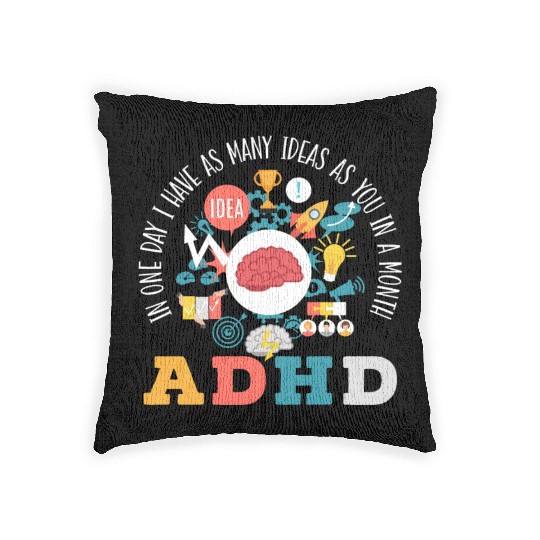 ADHD Warrior Embrace Neurodiversity ADHD Awareness Woven Pillows