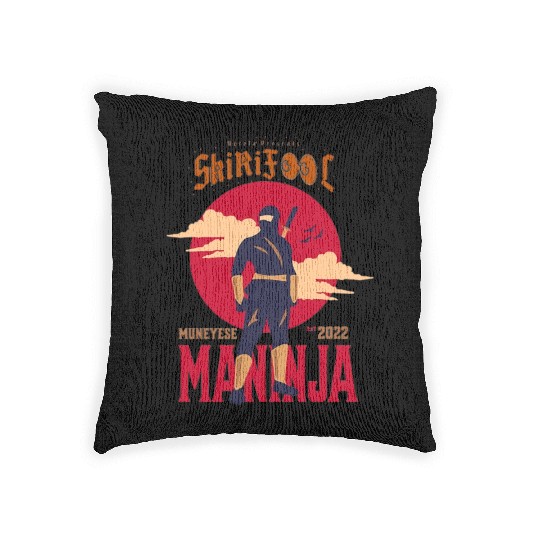 NInja Blue Red SkiriFooL Woven Pillows
