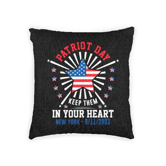9/11 Patriot Day Keep Them in Your Heart Woven Pillows