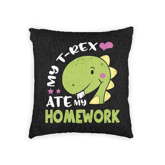 Tyrannosaurus Back to School TRex for Kids TRex At Woven Pillows