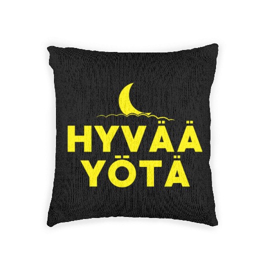 Good Night Finland Finnish Hyvää yötä Woven Pillows