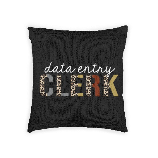 Data Entry Clerk Leopard Print Funny Gift Woven Pillows
