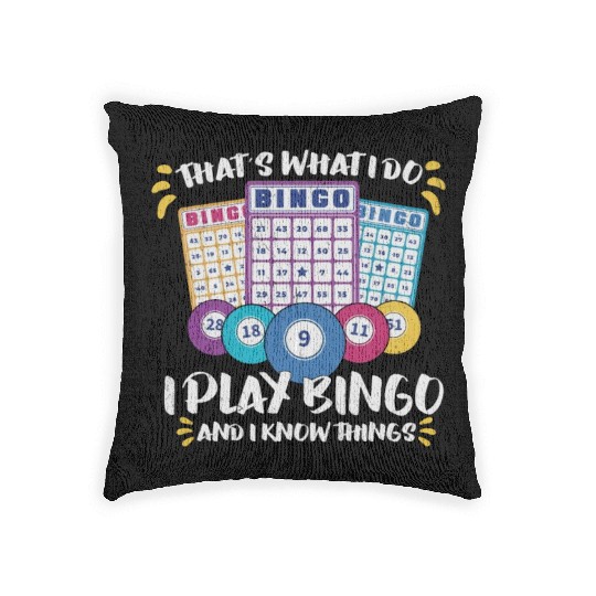 Bingo Card Game Grandma Bingo Player Bingo Cards Woven Pillows