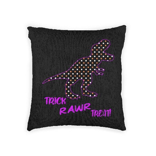 Trick RAWR Treat! - Halloween Tyrannosaurus Rex Woven Pillows