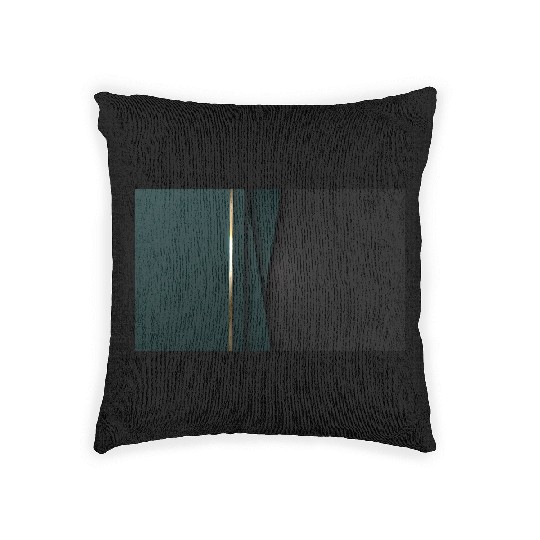 Luxury Black Green Gold Stripes Woven Pillows