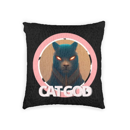 Samurai Cat God Woven Pillows