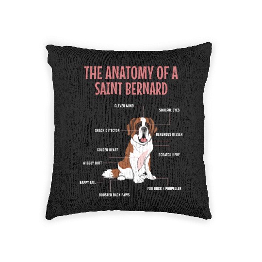 Definition Animal Pet Anatomy Of Saint Bernard Dog Woven Pillows