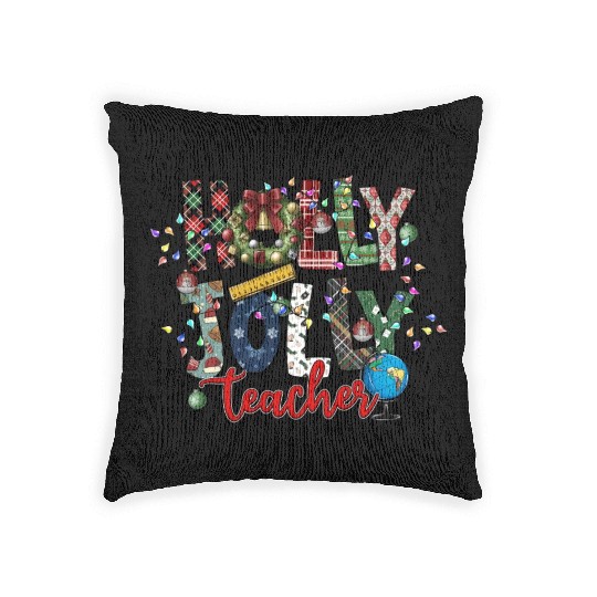Holly Jolly Teacher Woven Pillows