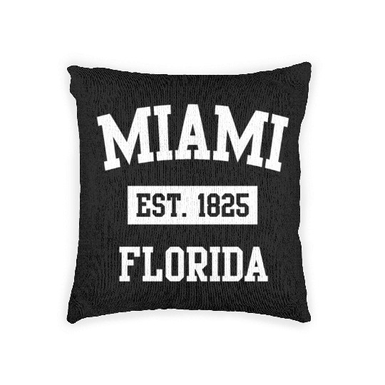 Miami Florida Established 1825 Woven Pillows