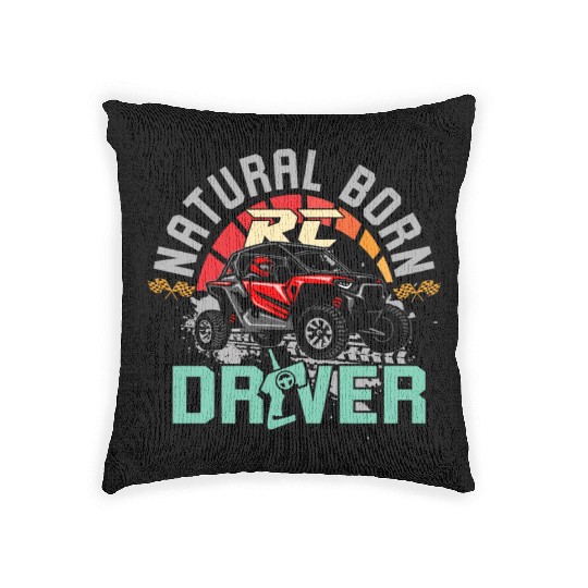 Natural Born RC car Driver Racer Remote Controlled Woven Pillows
