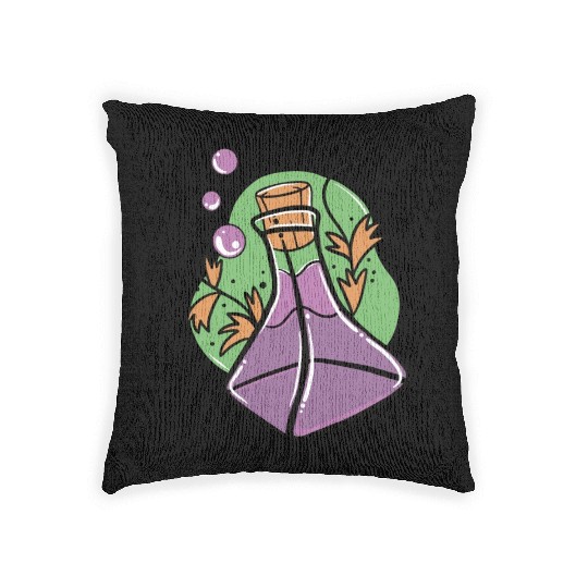 A glass of purple poison with Fall leaves Woven Pillows
