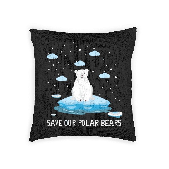 Earth Day Climate Change Save Our Polar Bears Woven Pillows