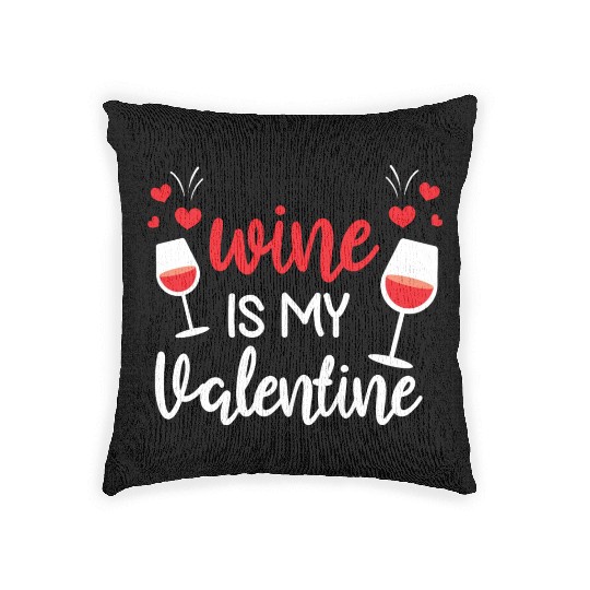 Wine Lover Gifts for Him Her Wine Is My Valentine Woven Pillows