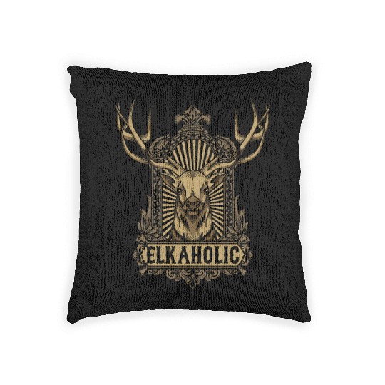 Elkaholic American Deer Hunter Patriotic Woven Pillows
