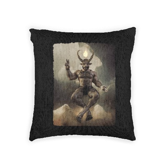 Daddy Baphomet dark PG Woven Pillows