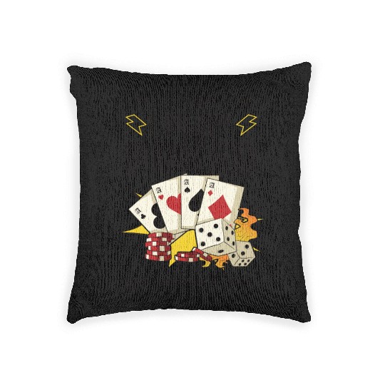 Poker Casino Poker Player Gambling Roulette Gift Woven Pillows
