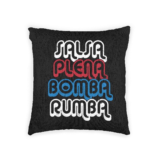 Puerto Rico Dance Salsa Plena Bomba Rumba Woven Pillows