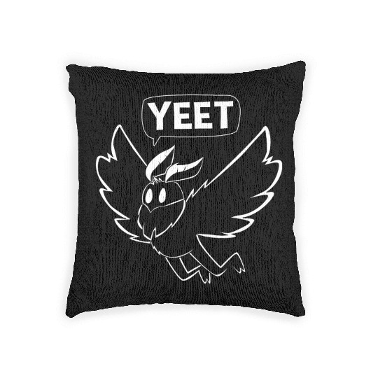 Mothman Yeet Cryptid Lover Funny Mothman Woven Pillows