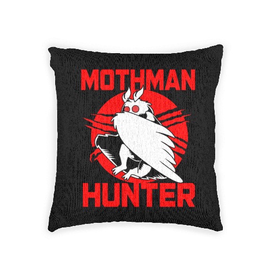 Cryptozoologist Cryptid Folklore Funny Mothman Woven Pillows