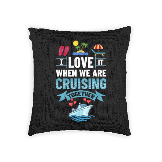 Cruise Ship Vacation Trip Party Sailing Boating Woven Pillows