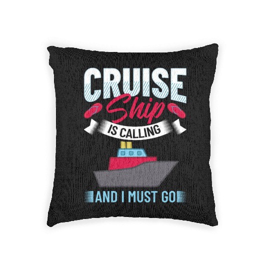 Cruise Ship Vacation Trip Party Sailing Boating Woven Pillows