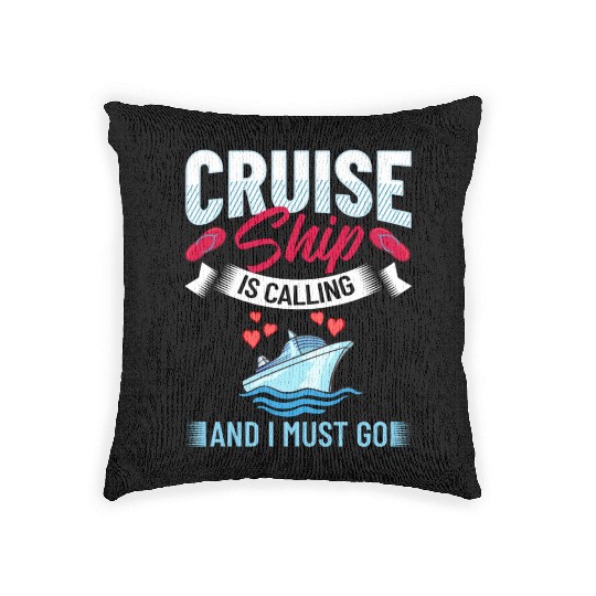 Cruise Ship Vacation Trip Party Sailing Boating Woven Pillows