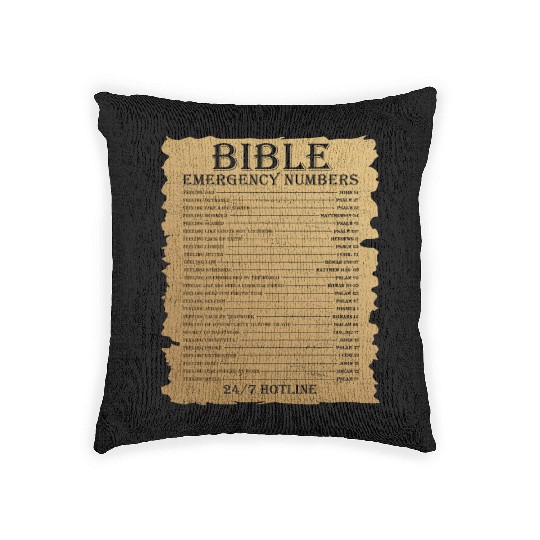 Funny Bible Emergency Number Jesus Christian Woven Pillows