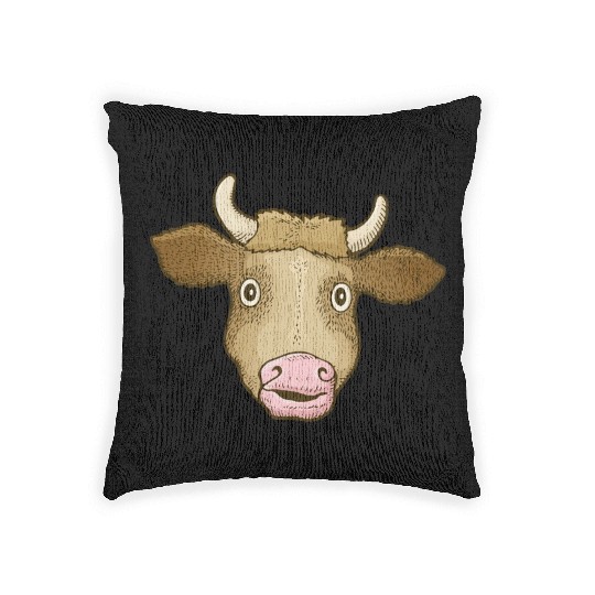 Cow Head Woven Pillows
