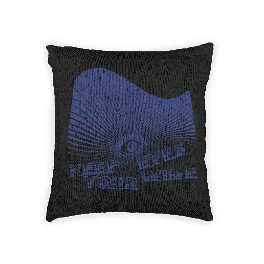 Eyes Wide Winter Storm 2 Deep Blue Woven Pillows