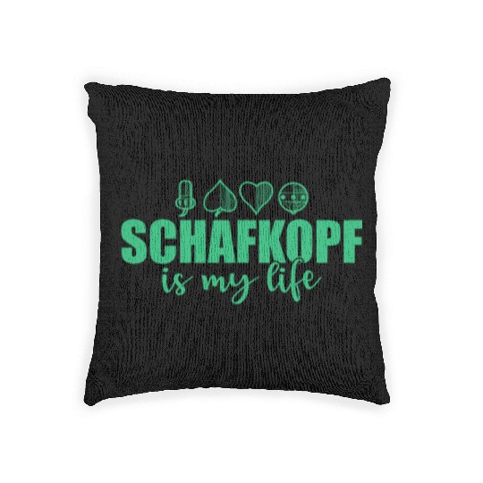 Schafkopf is my Life Card Game playing Card Woven Pillows