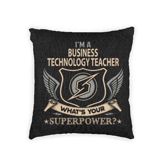 Business Technology Teacher Woven Pillows - Superpower J